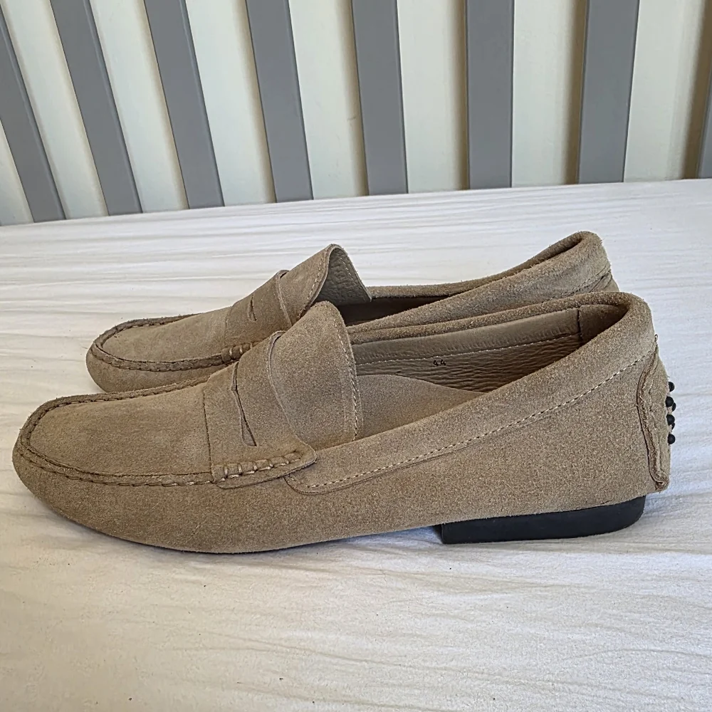 Laurent Effel Vintage Men's Tan Suede Slip On Loafers Size 11